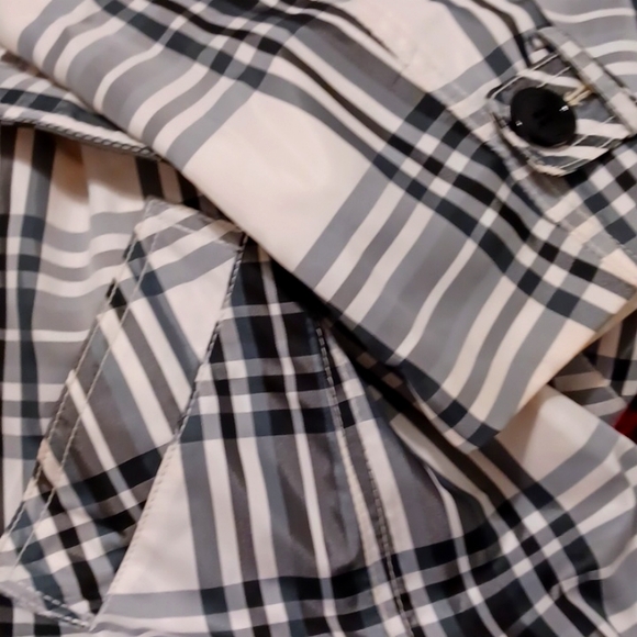 Esprit tartan plaid black/white trench rain coat - M - Picture 7 of 7